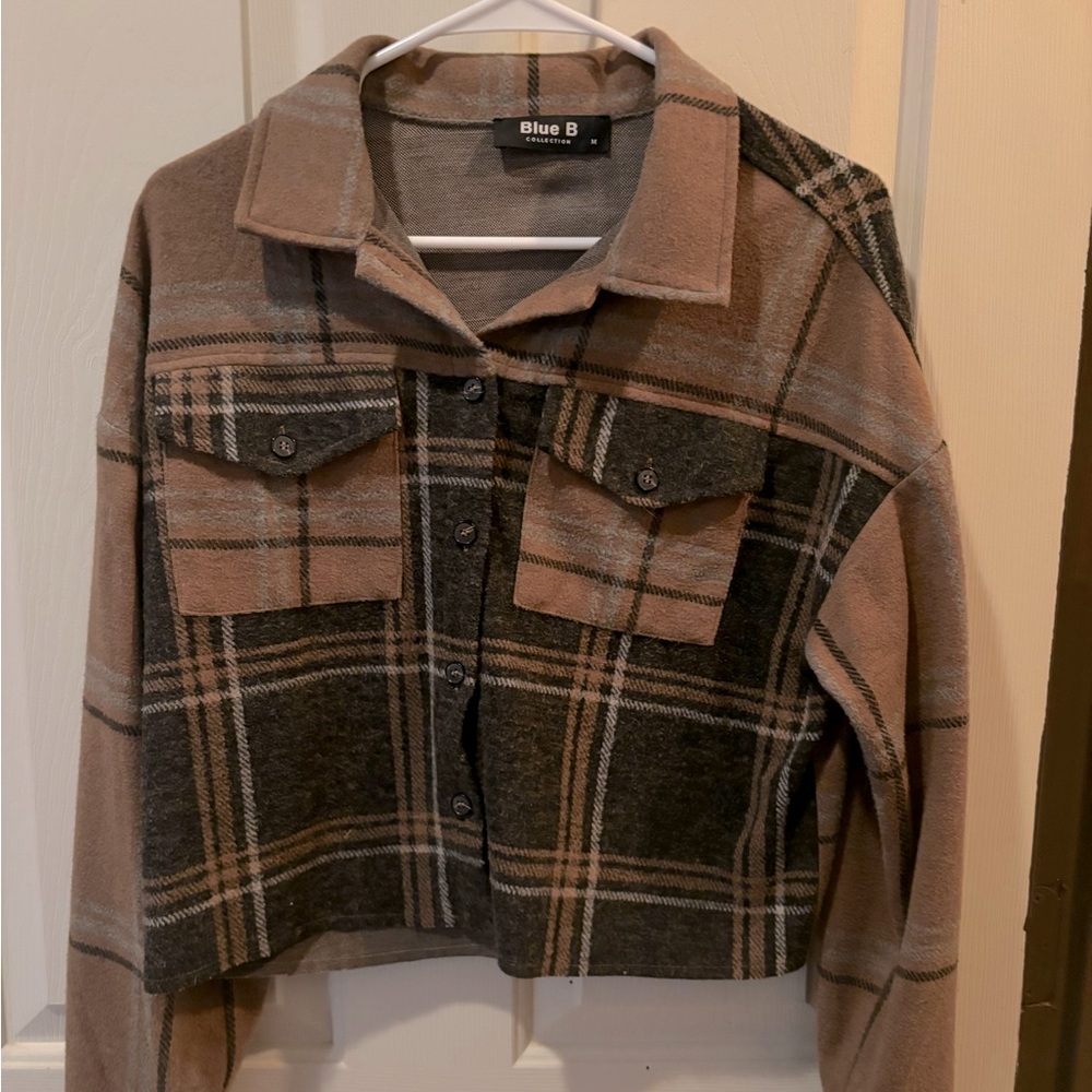 Cropped Plaid Coat
